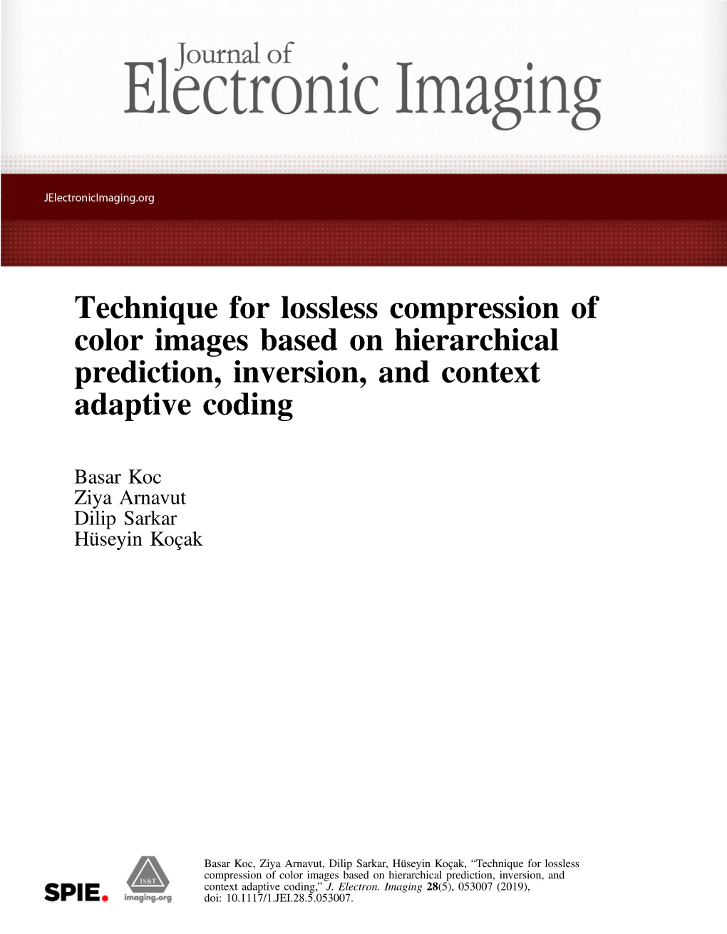 Technique for Lossless Compression of Color Images Based on Hierarchical Prediction, Inversion, and Context Adaptive Coding