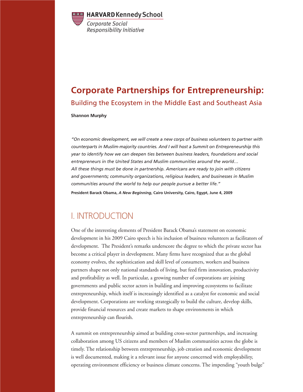 Corporate Partnerships for Entrepreneurship: Building the Ecosystem in the Middle East and Southeast Asia