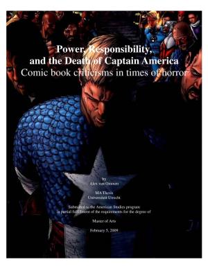 Captain America Comic Book Criticisms in Times of Horror