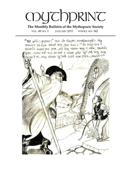 MYTHPRINT the Monthly Bulletin of the Mythopoeic Society VOL