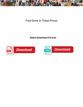 Ford Drive in Ticket Prices