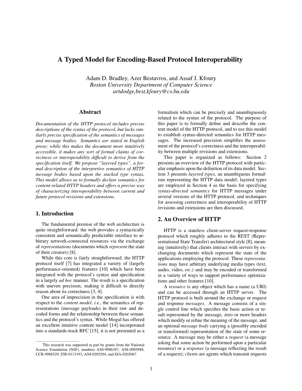 A Typed Model for Encoding-Based Protocol Interoperability ∗