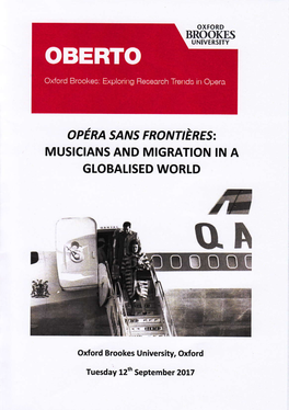 OPERASATS Frantieresi MUSICIANS and MIGRATION in a GLOBALISED WORLD