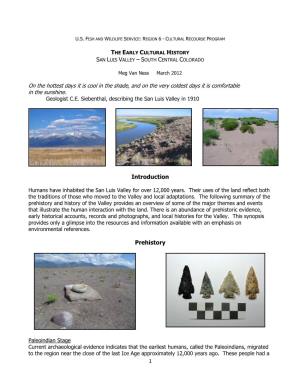 The Early Cultural History San Luis Valley – South Central Colorado