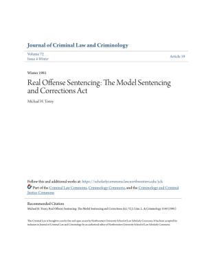 Real Offense Sentencing: the Model Sentencing and Corrections Act