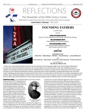 The Newsletter of the NWA History Centre Dedicated to Preserving the History of a Great Airline and Its People