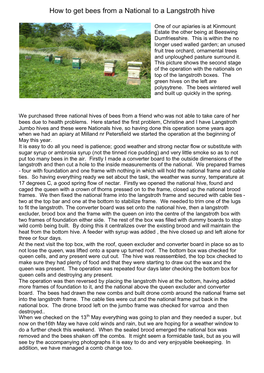 How to Get Bees from a National to a Langstroth Hive