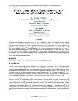 Robbery & Theft Prediction Using Probabilistic Graphical Model