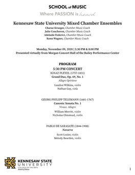 Kennesaw State University Mixed Chamber Ensembles