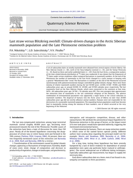 Climate-Driven Changes in the Arctic Siberian Mammoth Population and the Late Pleistocene Extinction Problem