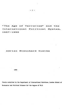 1994 Thesis Submitted to the Department of International Relations, London School of Economics and Political Science For