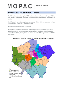 Appendix a – CUSTODY MAP LONDON