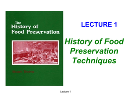 History of Food Preservation Techniques