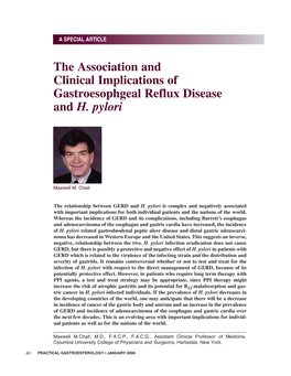 The Association and Clinical Implications of Gastroesophgeal Reflux Disease and H