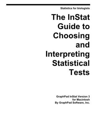 The Instat Guide to Choosing and Interpreting Statistical Tests