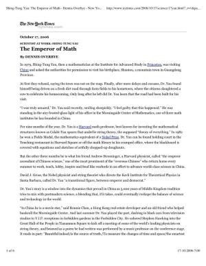 The Emperor of Math - Dennis Overbye - New Yo