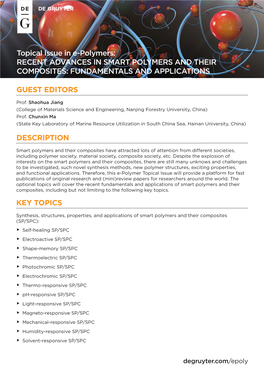 Recent Advances in Smart Polymers and Their Composites: Fundamentals and Applications