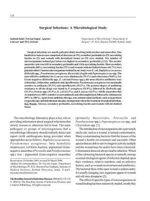 Surgical Infections: a Microbiological Study