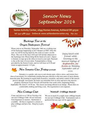Senior News Senior News September 2014 September 2014