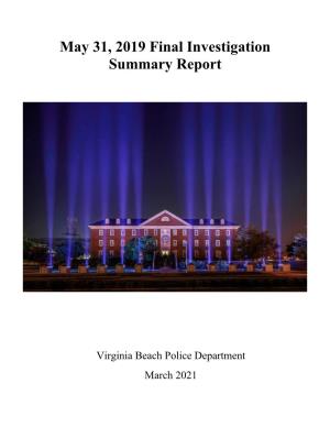 Final Investigation Summary Report May 31, 2019