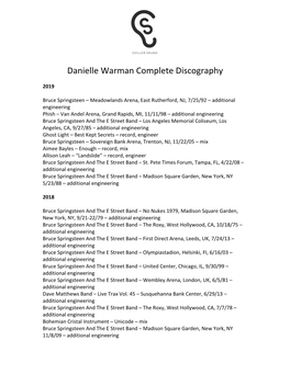 Danielle Warman Complete Discography