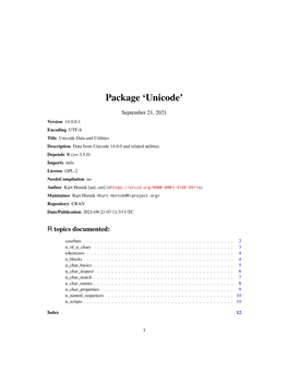 Package 'Unicode'