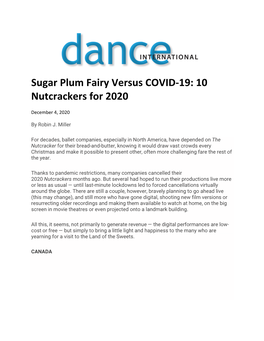 Sugar Plum Fairy Versus COVID-19: 10 Nutcrackers for 2020