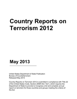 Country Reports on Terrorism 2012 (PDF)