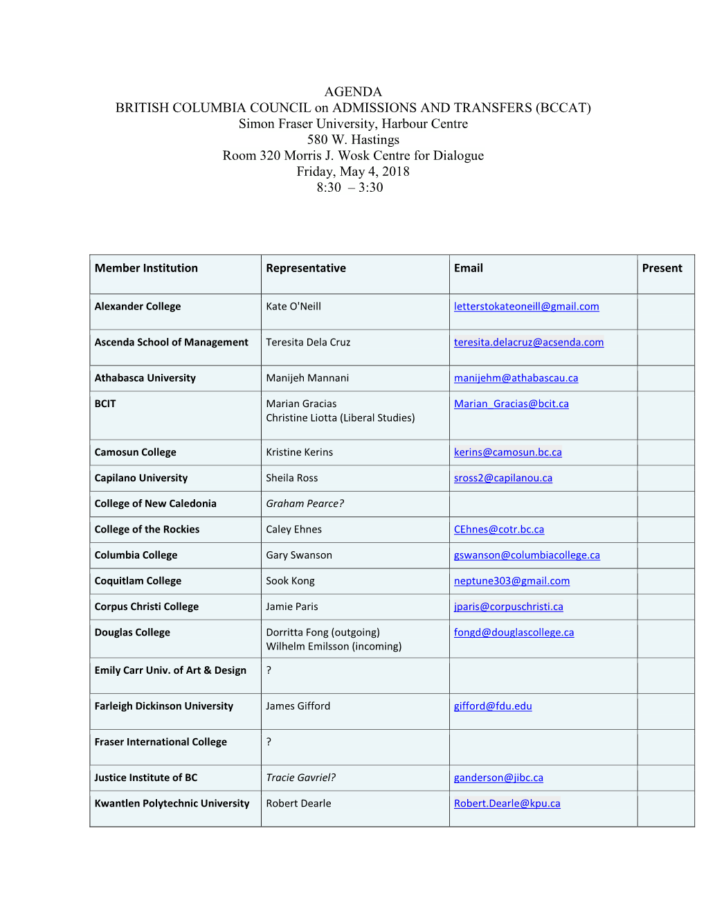 Minutes of the Articulation Committee Meeting of May 5, 2017