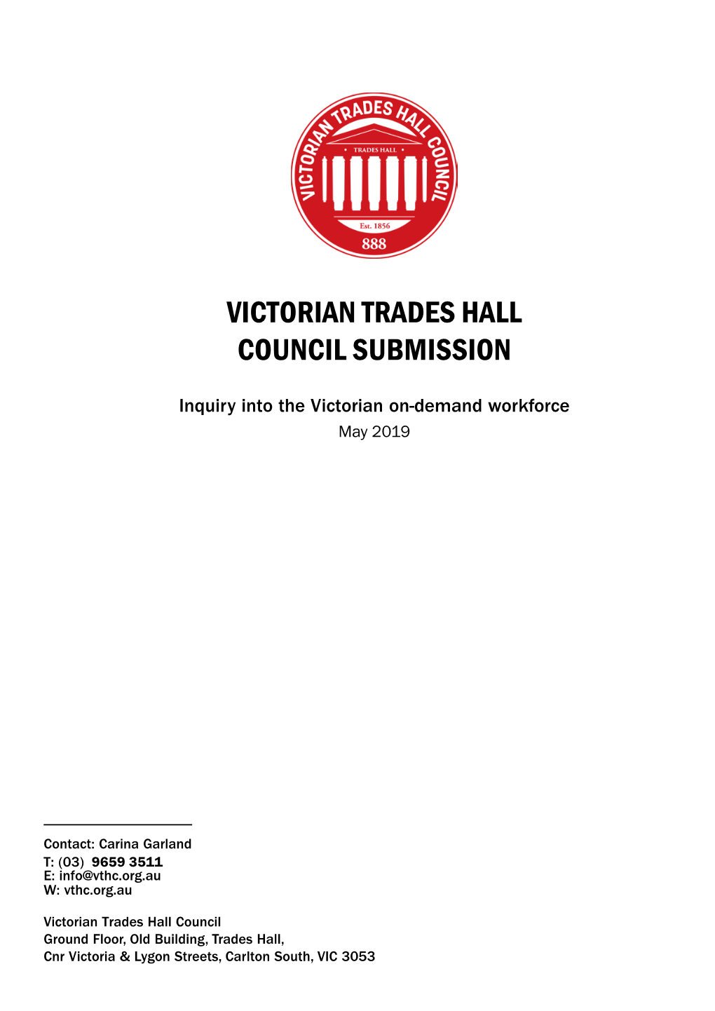 Victorian Trades Hall Council Submission