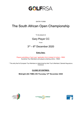 The South African Open Championship
