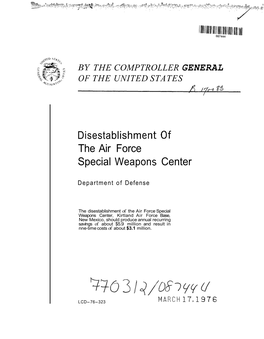 LCD-76-323 Disestablishment of the Air Force Special Weapons Center