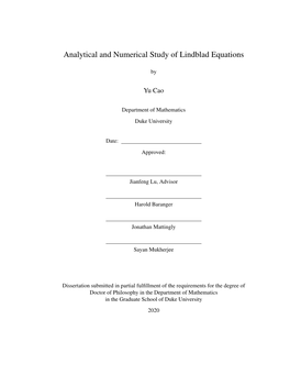 Analytical and Numerical Study of Lindblad Equations