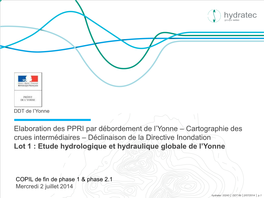 Etude Hydraulique Et Hydrologique De L'yonne