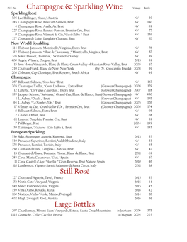 Ashby Inn Wine List