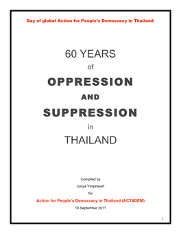 60 Years Oppression Suppression Thailand
