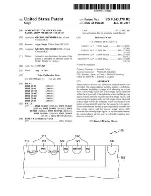 (12) United States Patent (10) Patent No.: US 9,543,378 B2 Singh (45) Date of Patent: Jan