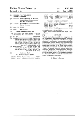 United States Patent (19) 11) 4,283,565 Bernhardt Et Al
