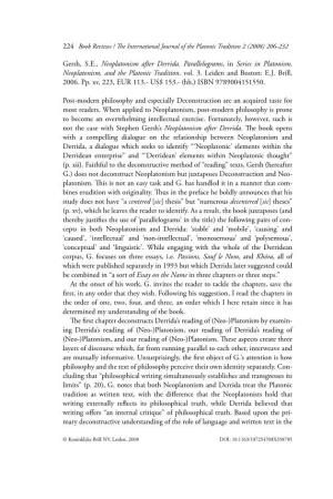 Gersh, S.E., Neoplatonism After Derrida. Parallelograms, in Series in Platonism, Neoplatonism, and the Platonic Tradition
