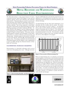Metal Recovery and Wastewater Reduction Using Electrowinning