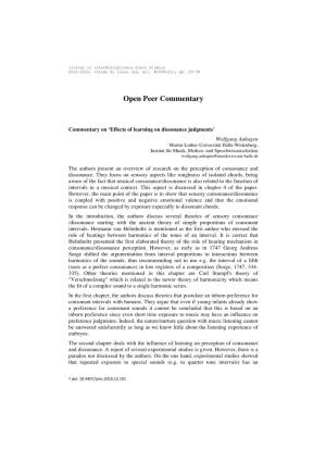 Open Peer Commentary