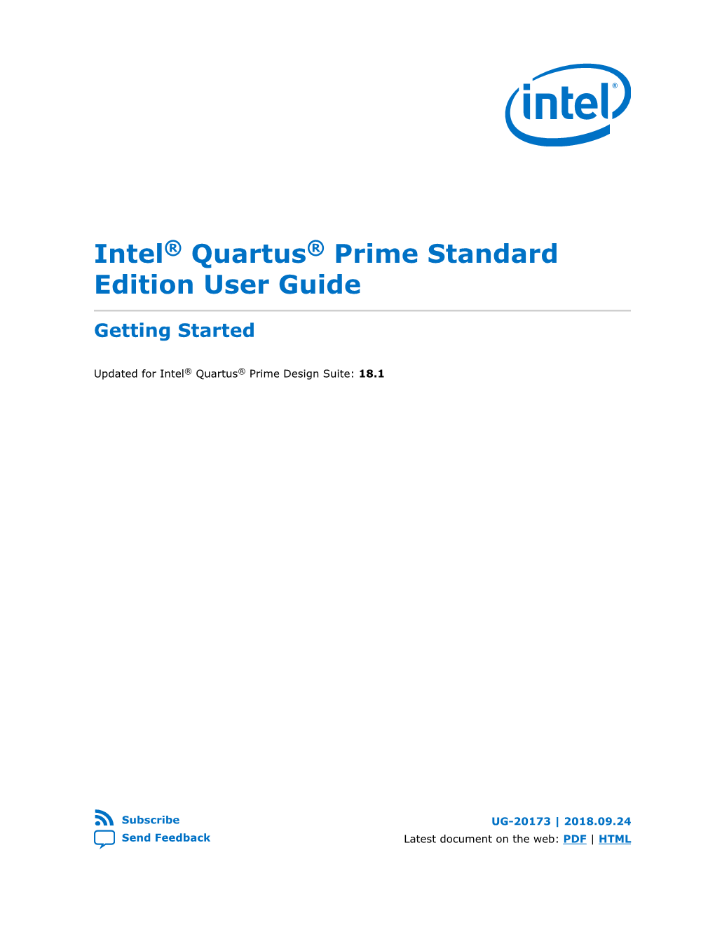 Intel® Quartus® Prime Standard Edition User Guide Getting Started