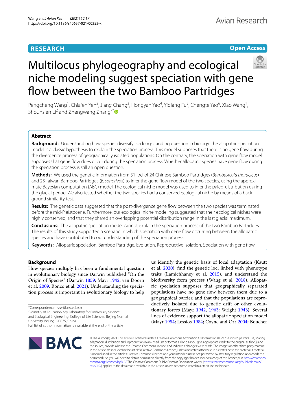 Multilocus Phylogeography and Ecological Niche Modeling Suggest