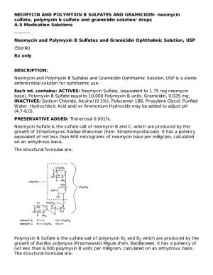 Neomycin and Polymyxin B Sulfates and Gramicidin