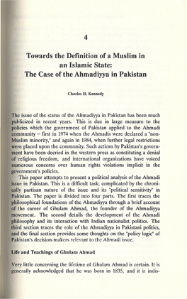 4 Towards the Definition of a Muslim in an Islamic State: the Case of The