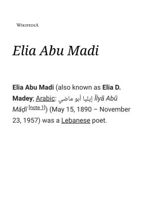 Elia Abu Madi