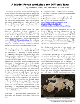 A Model Foray Workshop for Difficult Taxa by Bill Sheehan, Alden Dirks, John Plischke III & Tom Bruns