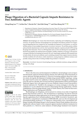 Phage Digestion of a Bacterial Capsule Imparts Resistance to Two Antibiotic Agents