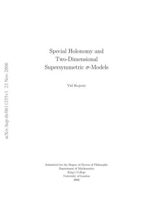 Special Holonomy and Two-Dimensional Supersymmetric