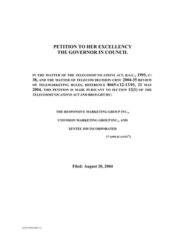 Telecom Decision Crtc 2004-35 Review of Telemarketing